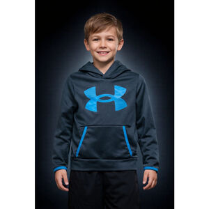 Under Armour Boys Hoodie Youth XS Blue Logo Performance Pullover Sweatshirt